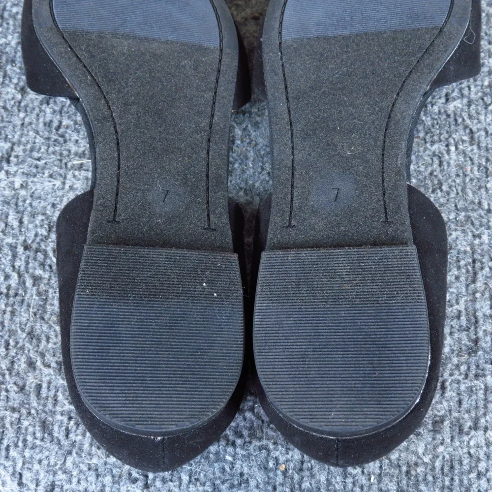 Old Navy D'Orsay Women Pointed Toe Flat 7 Career Professional Black Faux Suede